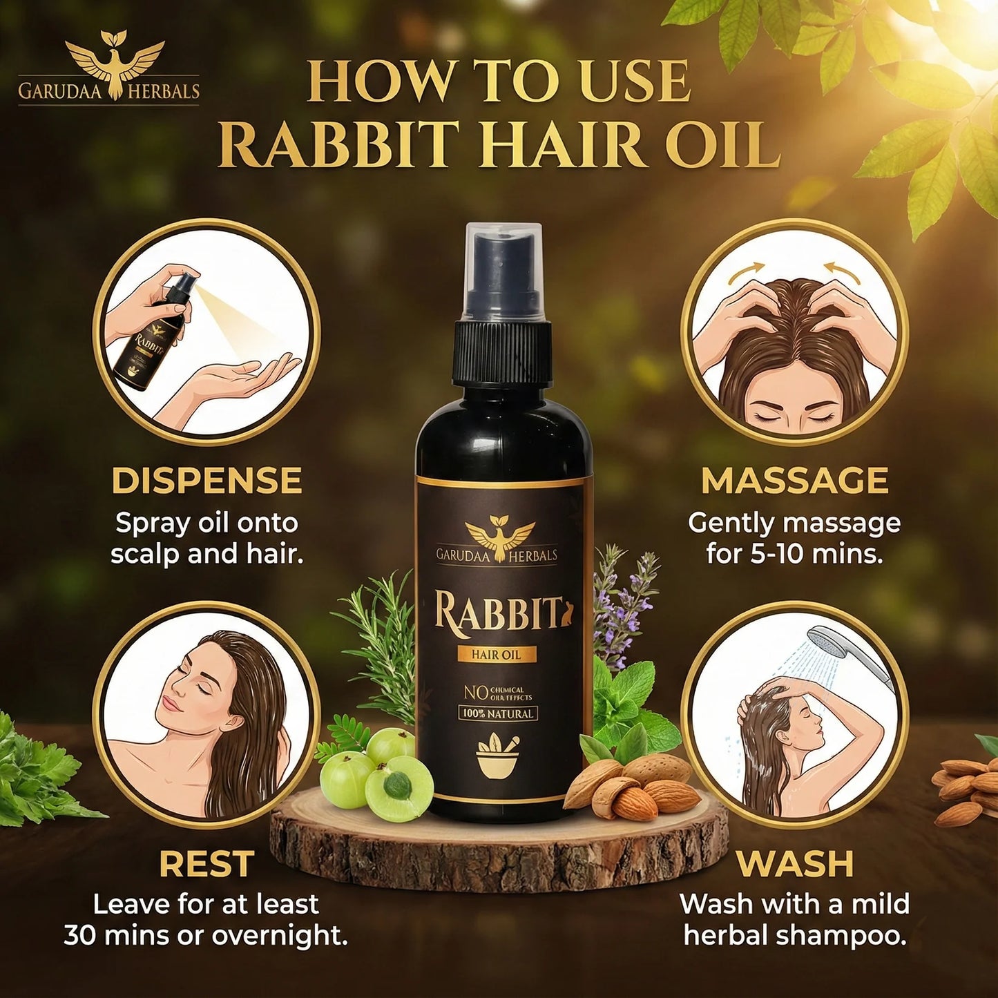 Rabbit Herbal Hair Oil – 100% Stronger, Healthier Growth